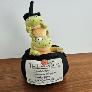 Hallmark Halloween Stew Decoration Singing Frogs in Pot Plush Battery OP Video